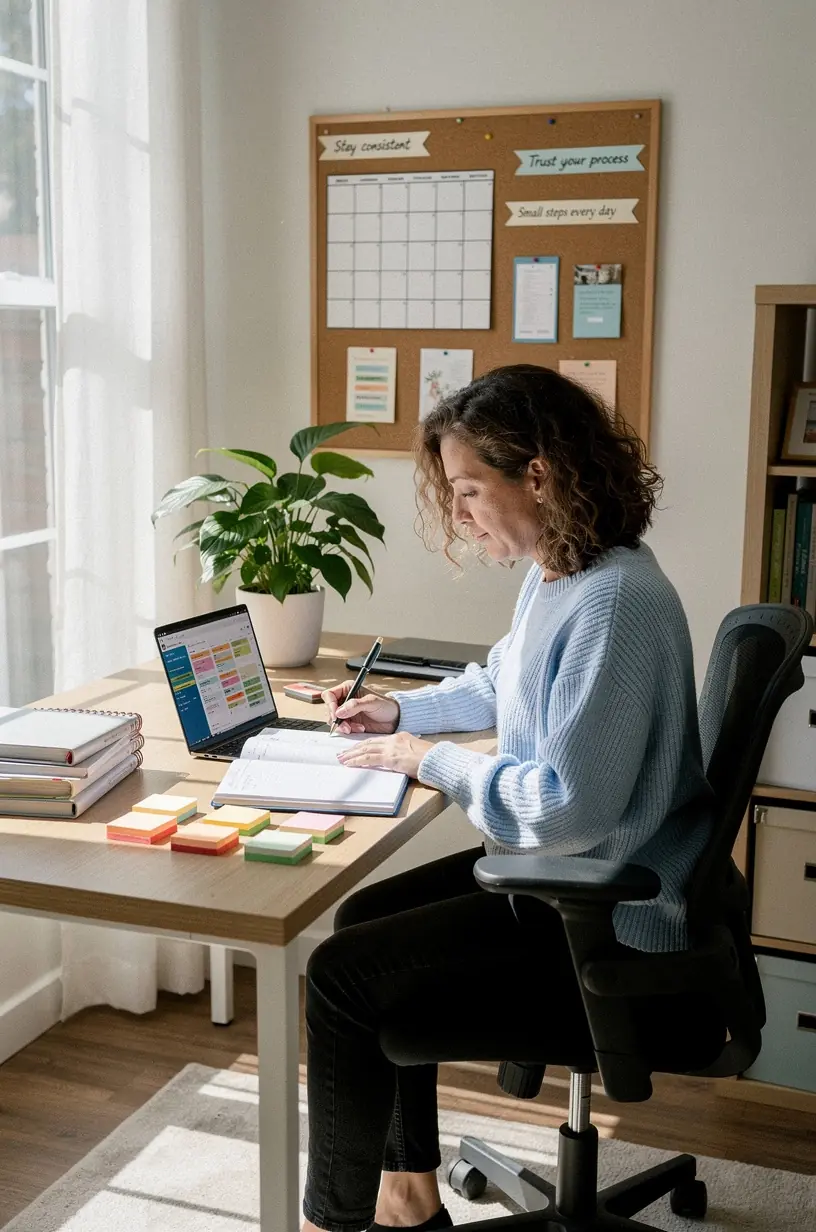 Daily reflection practice for personal growth and productivity.