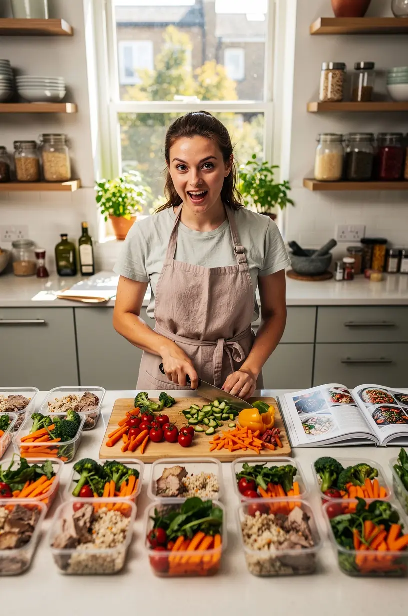 Organized meal prep ingredients for sustainable cooking