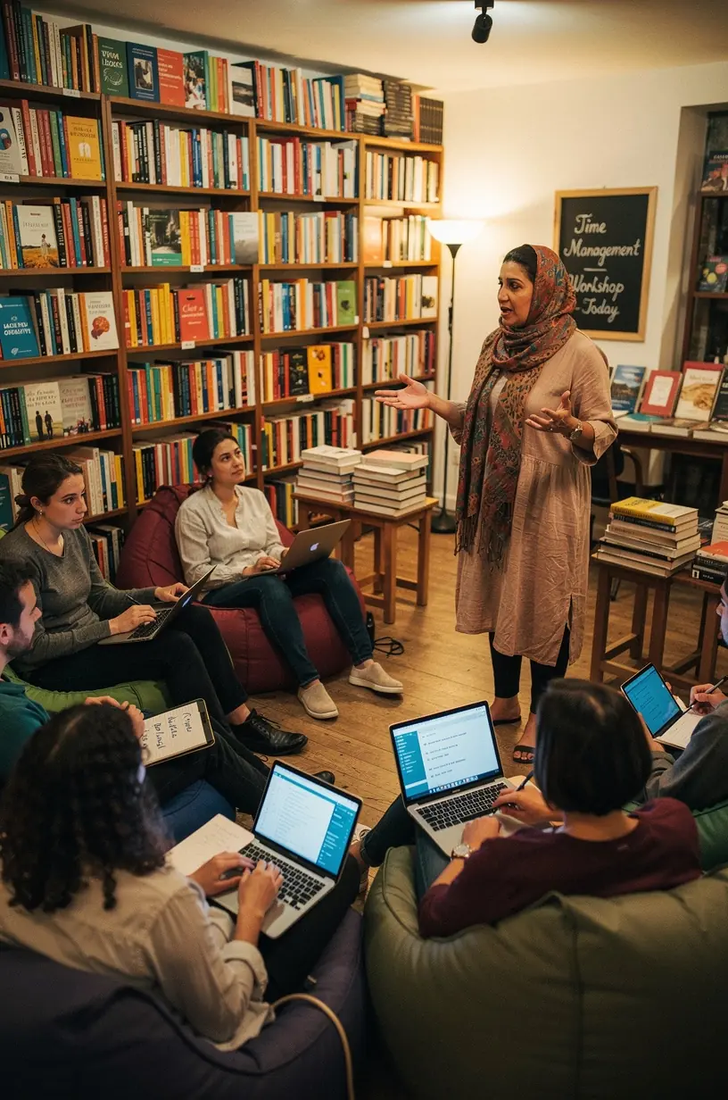 Person reviewing weekly goals and tasks on a planner